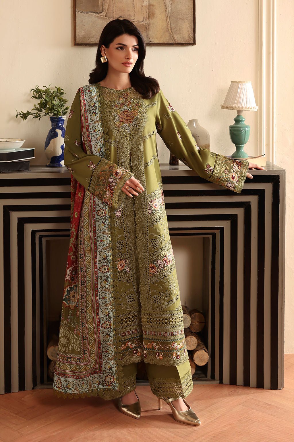 Ramsha | Riwayat Collection | Y-1410-Brand:Ramsha-Type:Ladies Clothes-Mehndi-Lawn-House of Maryam- Buy in UK, USA