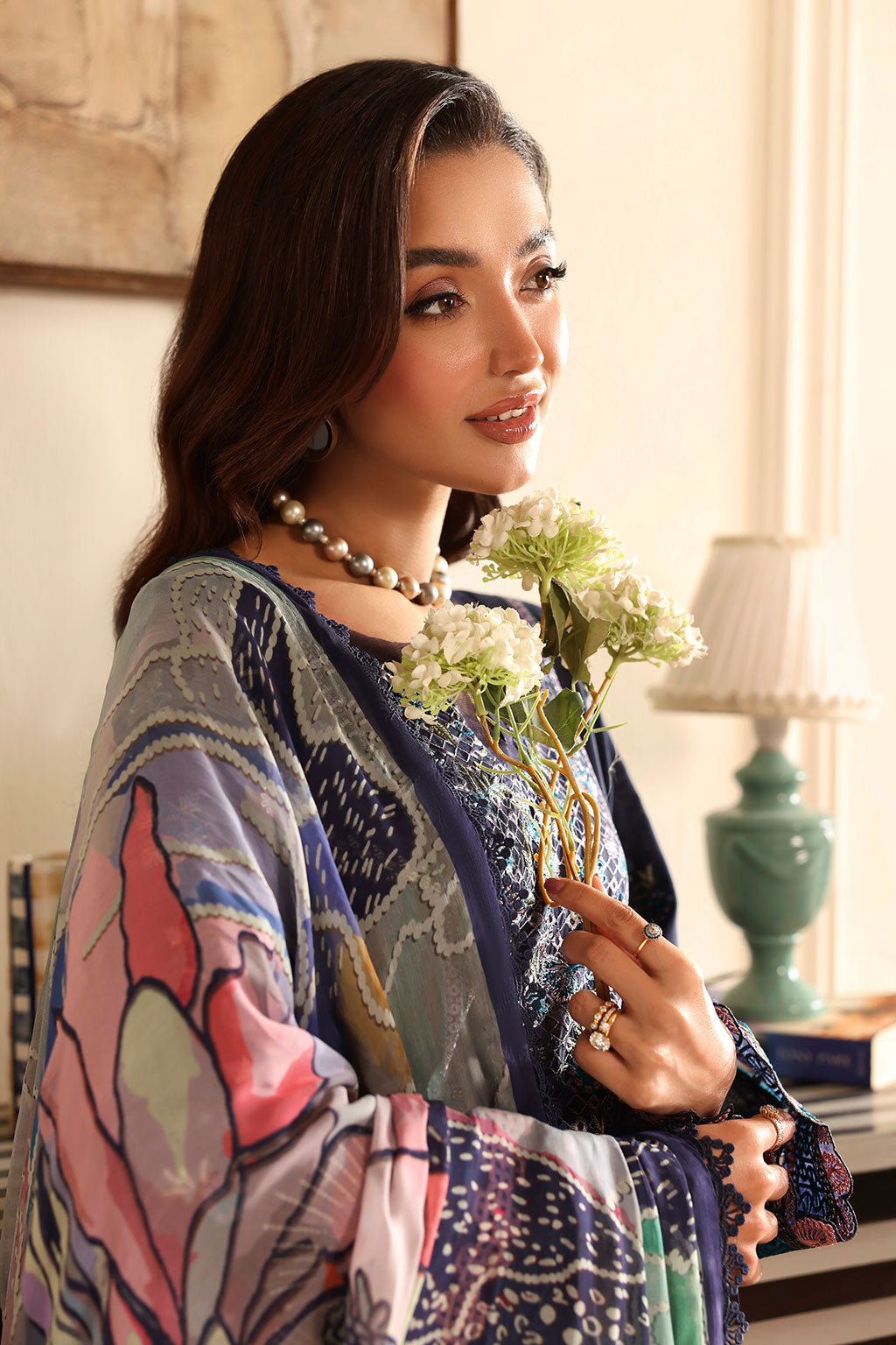 Ramsha | Riwayat Collection | Y-1411-Brand:Ramsha-Type:Ladies Clothes-Navy Blue-Lawn-House of Maryam- Buy in UK, USA