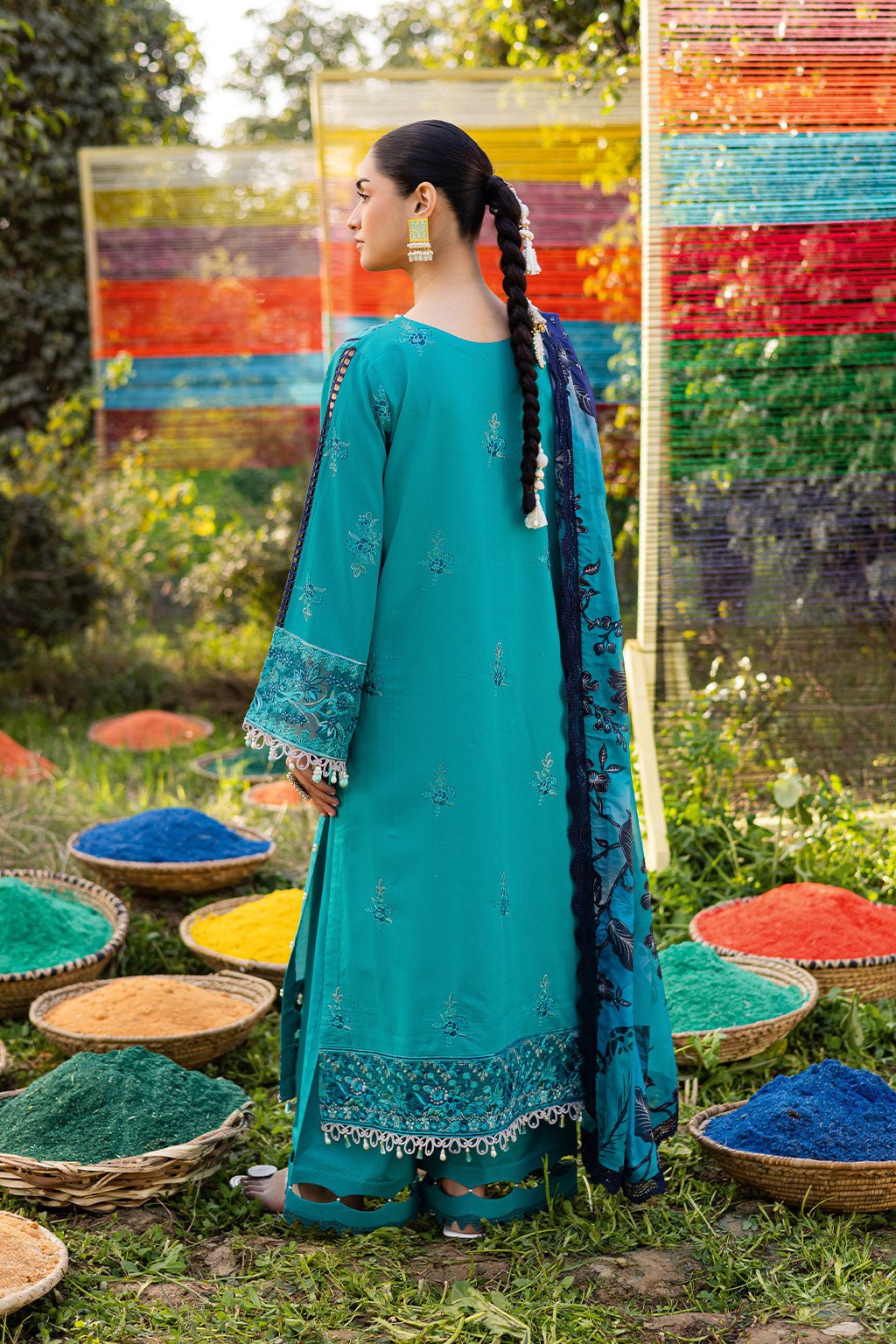 Ramsha | Riwayat Lawn Collection | Y-1201-Brand:Ramsha-Type:Ladies Clothes-Teal-Lawn-House of Maryam- Buy in UK, USA