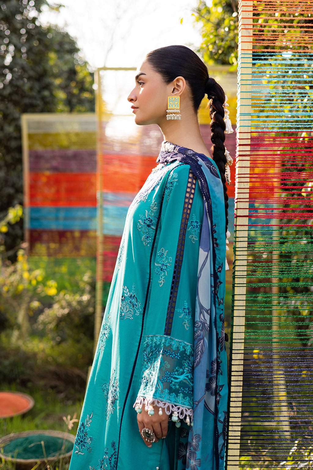 Ramsha | Riwayat Lawn Collection | Y-1201-Brand:Ramsha-Type:Ladies Clothes-Teal-Lawn-House of Maryam- Buy in UK, USA