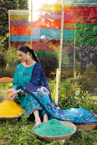 Ramsha | Riwayat Lawn Collection | Y-1201-Brand:Ramsha-Type:Ladies Clothes-Teal-Lawn-House of Maryam- Buy in UK, USA