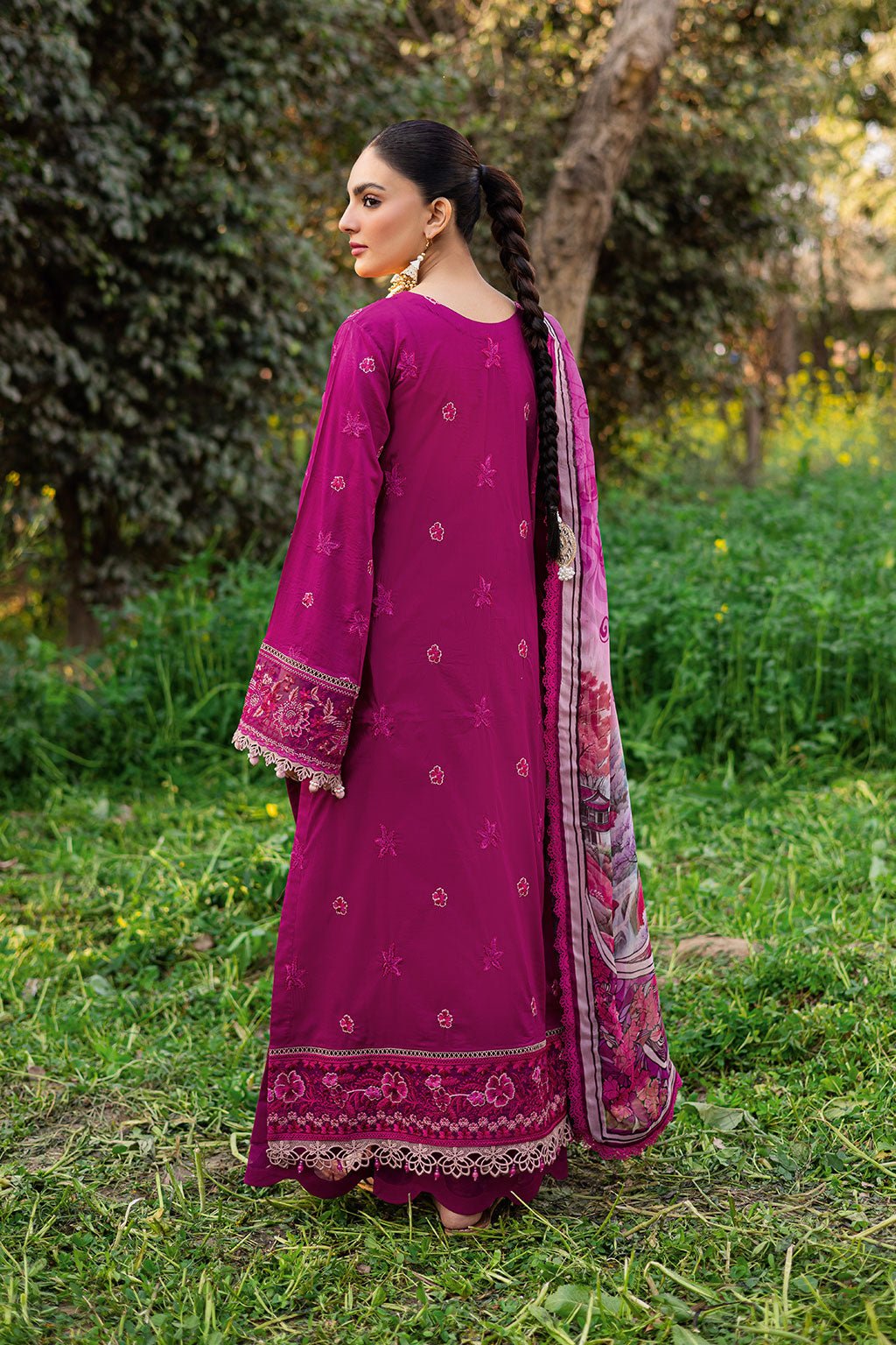 Ramsha | Riwayat Lawn Collection | Y-1202-Brand:Ramsha-Type:Ladies Clothes-Magenta-Lawn-House of Maryam- Buy in UK, USA