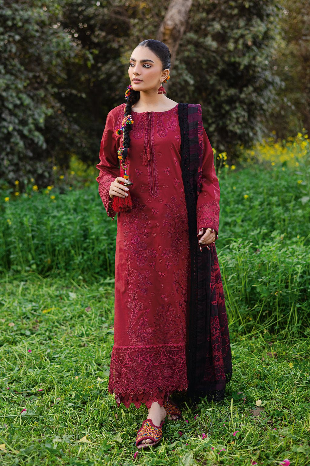 Ramsha | Riwayat Lawn Collection | Y-1204-Brand:Ramsha-Type:Ladies Clothes-Red-Lawn-House of Maryam- Buy in UK, USA