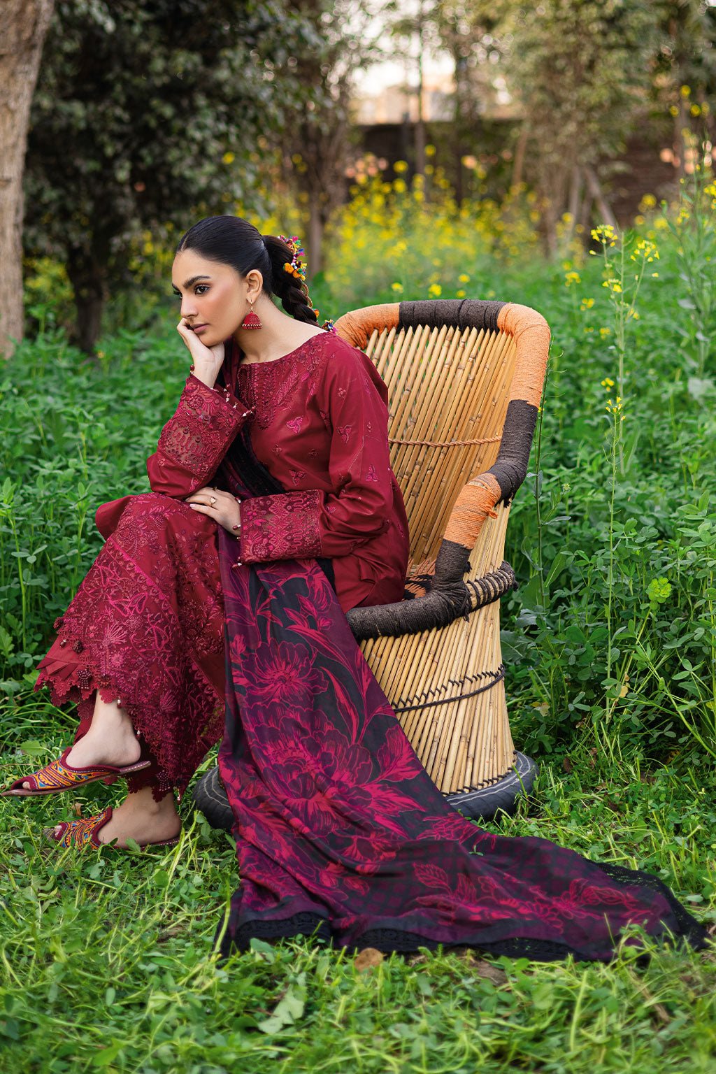 Ramsha | Riwayat Lawn Collection | Y-1204-Brand:Ramsha-Type:Ladies Clothes-Red-Lawn-House of Maryam- Buy in UK, USA