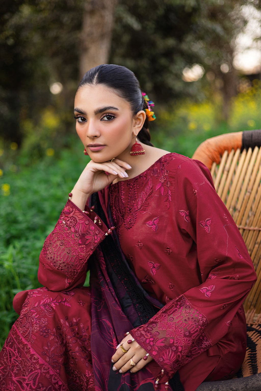 Ramsha | Riwayat Lawn Collection | Y-1204-Brand:Ramsha-Type:Ladies Clothes-Red-Lawn-House of Maryam- Buy in UK, USA