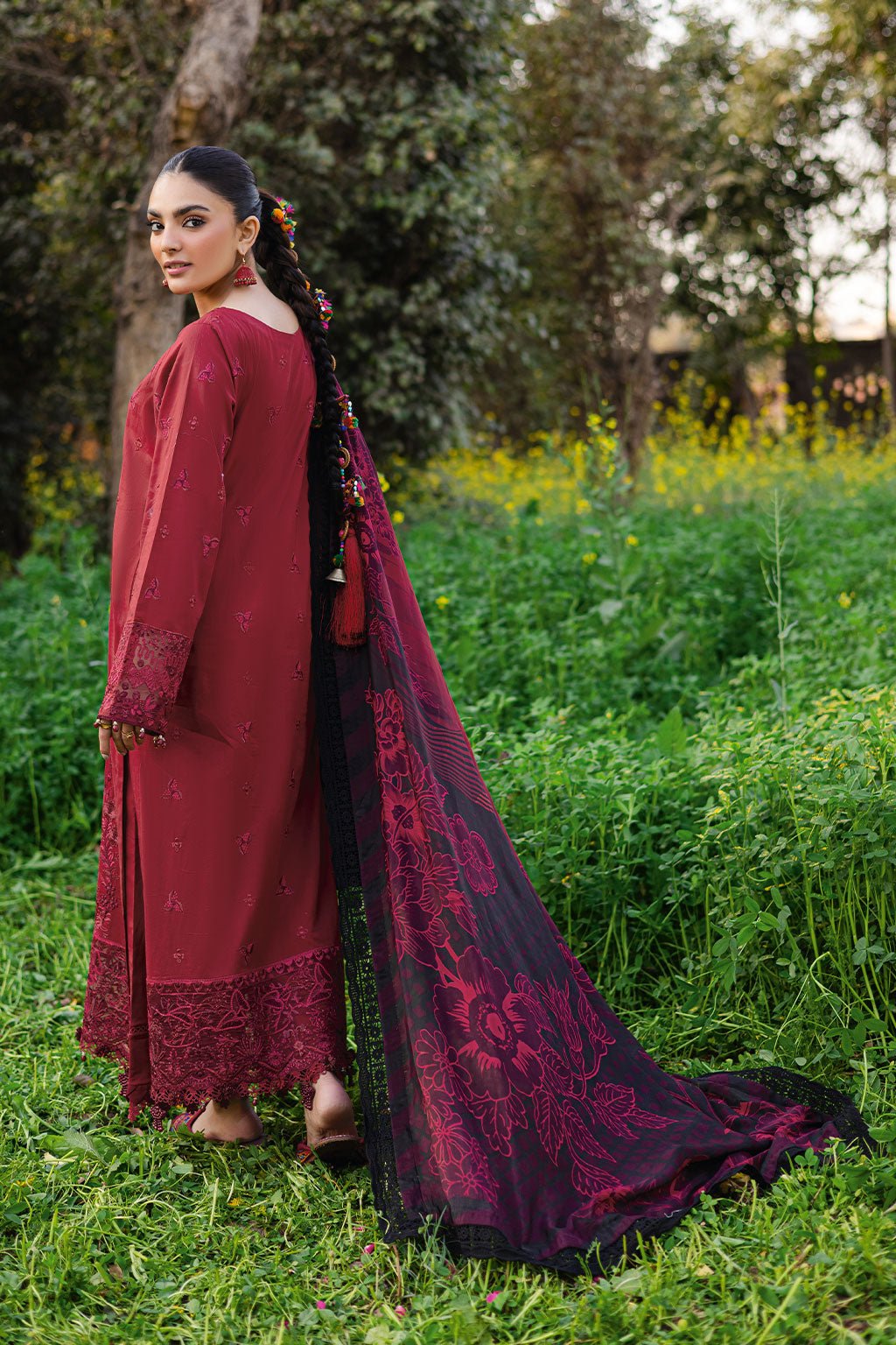 Ramsha | Riwayat Lawn Collection | Y-1204-Brand:Ramsha-Type:Ladies Clothes-Red-Lawn-House of Maryam- Buy in UK, USA