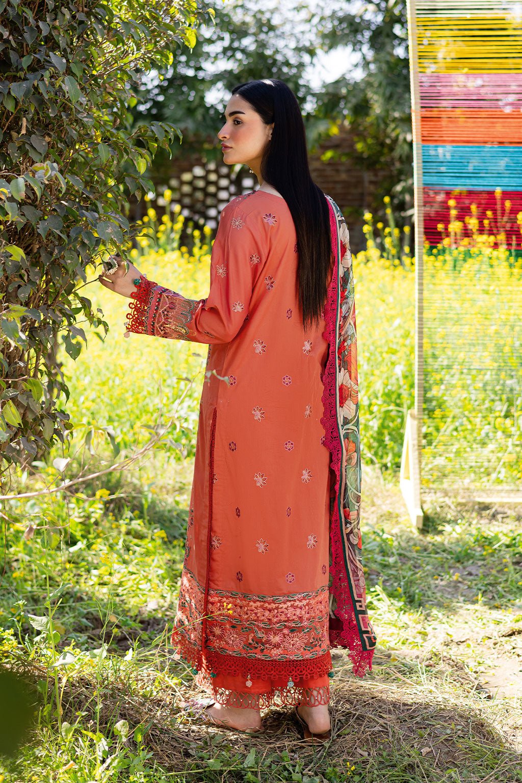 Ramsha | Riwayat Lawn Collection | Y-1205-Brand:Ramsha-Type:Ladies Clothes-Pinkish Orange-Lawn-House of Maryam- Buy in UK, USA