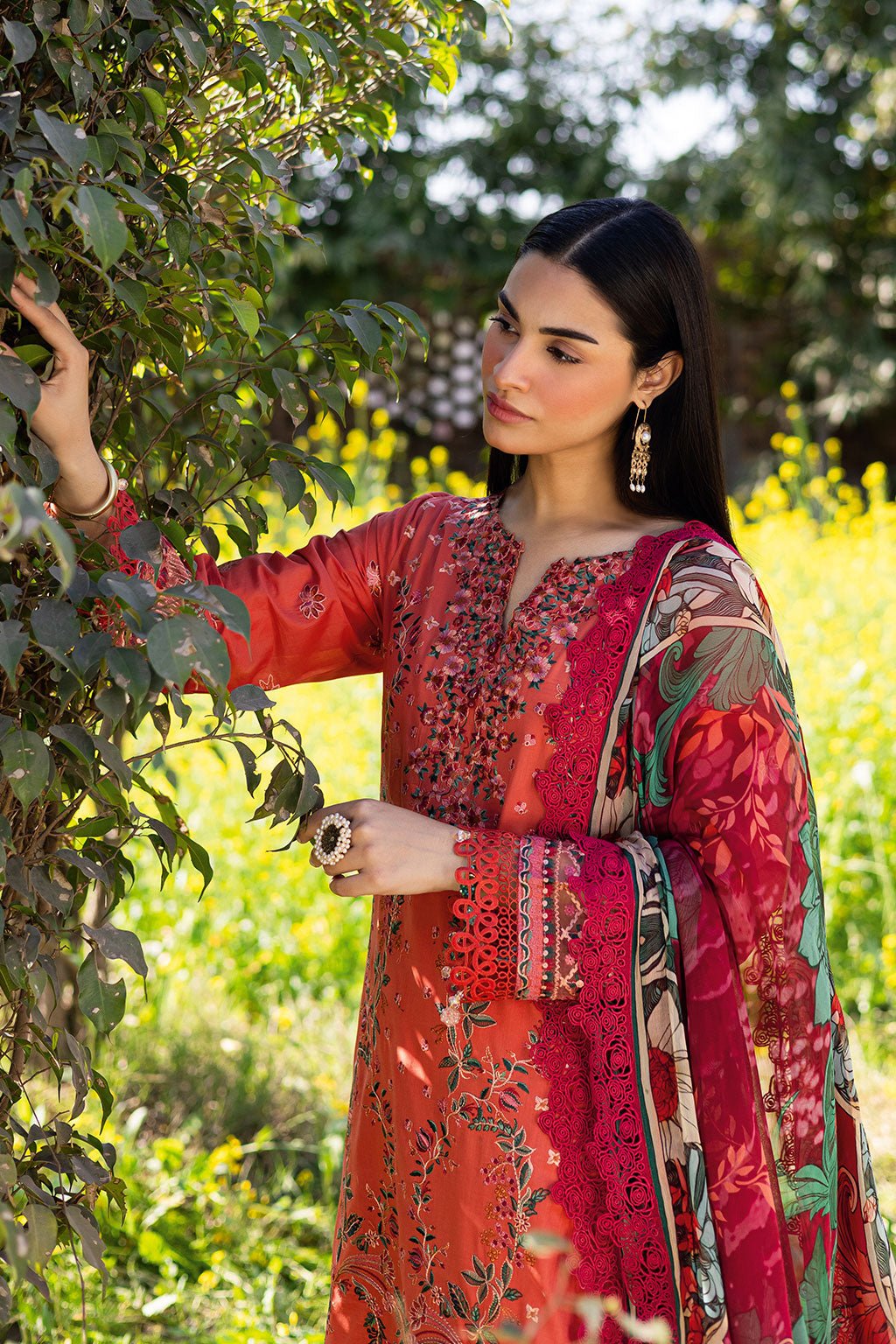 Ramsha | Riwayat Lawn Collection | Y-1205-Brand:Ramsha-Type:Ladies Clothes-Pinkish Orange-Lawn-House of Maryam- Buy in UK, USA