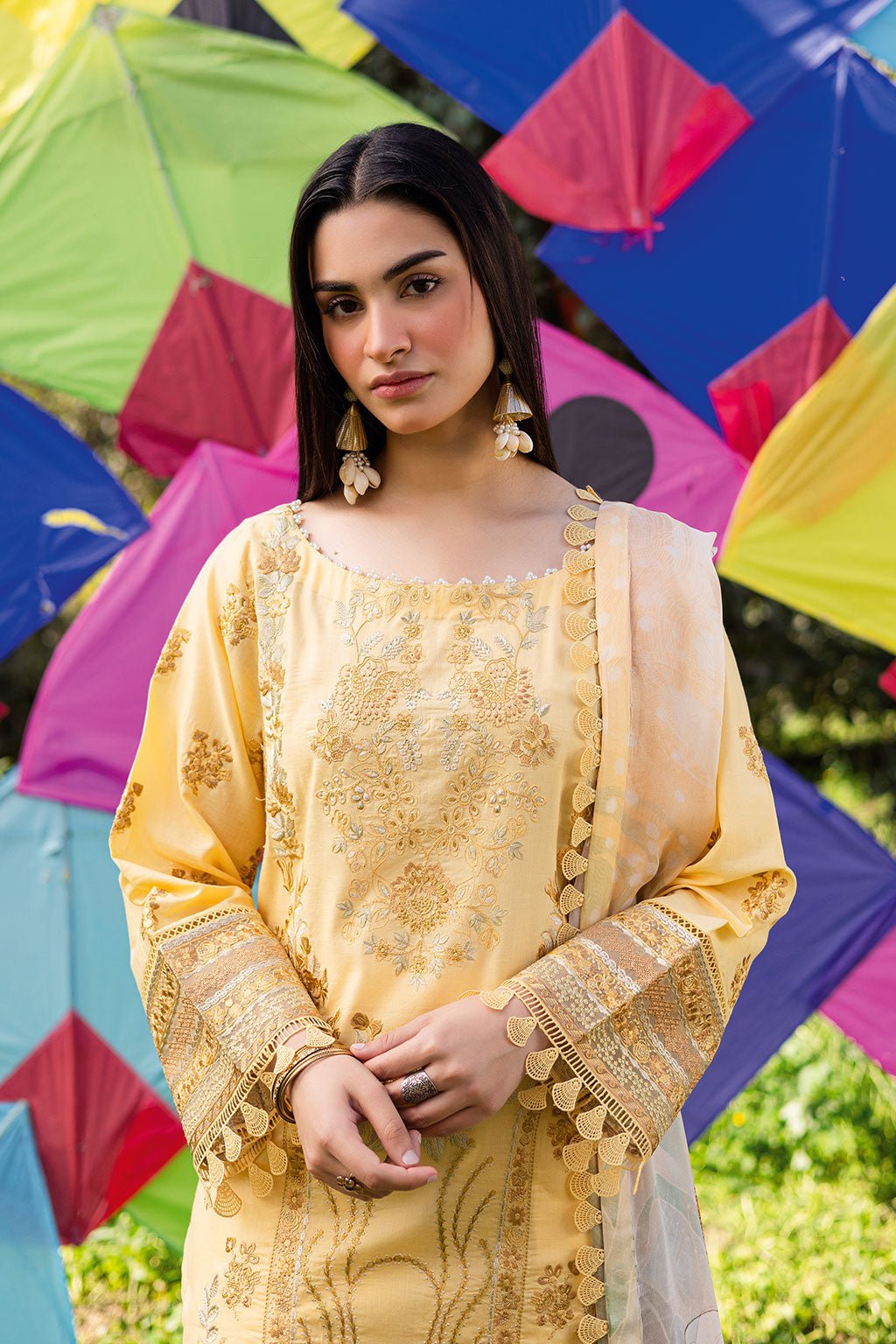 Ramsha | Riwayat Lawn Collection | Y-1207-Brand:Ramsha-Type:Ladies Clothes-Yellow-Lawn-House of Maryam- Buy in UK, USA