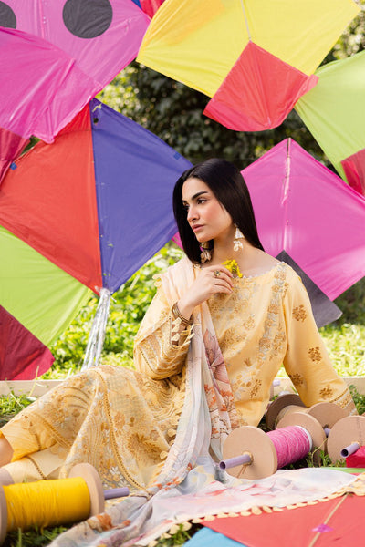 Ramsha | Riwayat Lawn Collection | Y-1207-Brand:Ramsha-Type:Ladies Clothes-Yellow-Lawn-House of Maryam- Buy in UK, USA