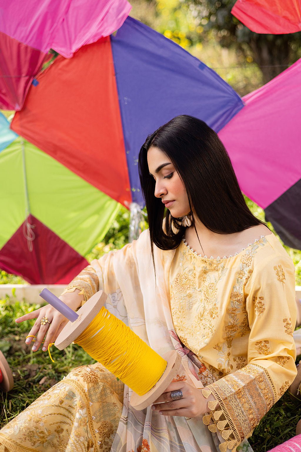 Ramsha | Riwayat Lawn Collection | Y-1207-Brand:Ramsha-Type:Ladies Clothes-Yellow-Lawn-House of Maryam- Buy in UK, USA