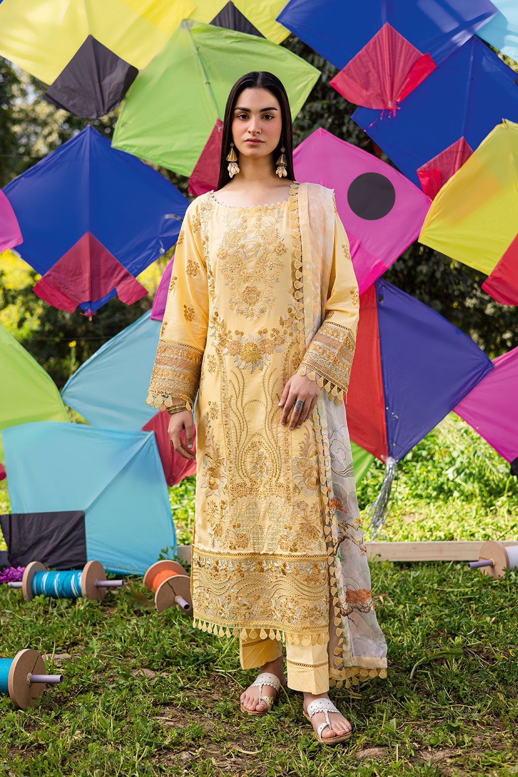 Ramsha | Riwayat Lawn Collection | Y-1207-Brand:Ramsha-Type:Ladies Clothes-Yellow-Lawn-House of Maryam- Buy in UK, USA