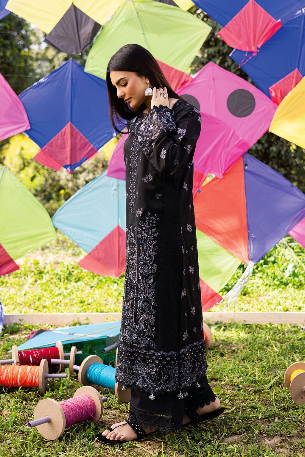 Ramsha | Riwayat Lawn Collection | Y-1208-Brand:Ramsha-Type:Ladies Clothes-Black-Lawn-House of Maryam- Buy in UK, USA