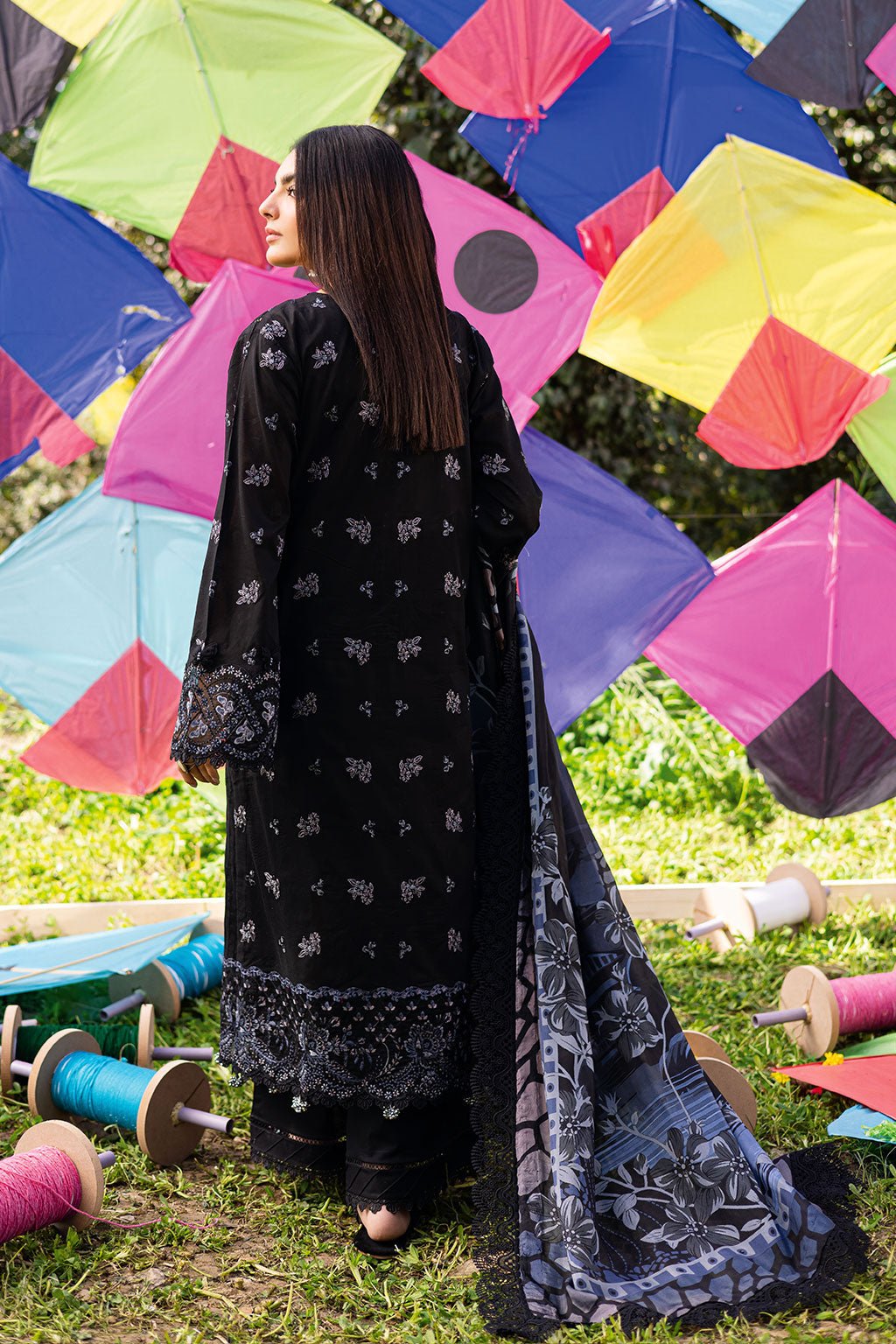Ramsha | Riwayat Lawn Collection | Y-1208-Brand:Ramsha-Type:Ladies Clothes-Black-Lawn-House of Maryam- Buy in UK, USA