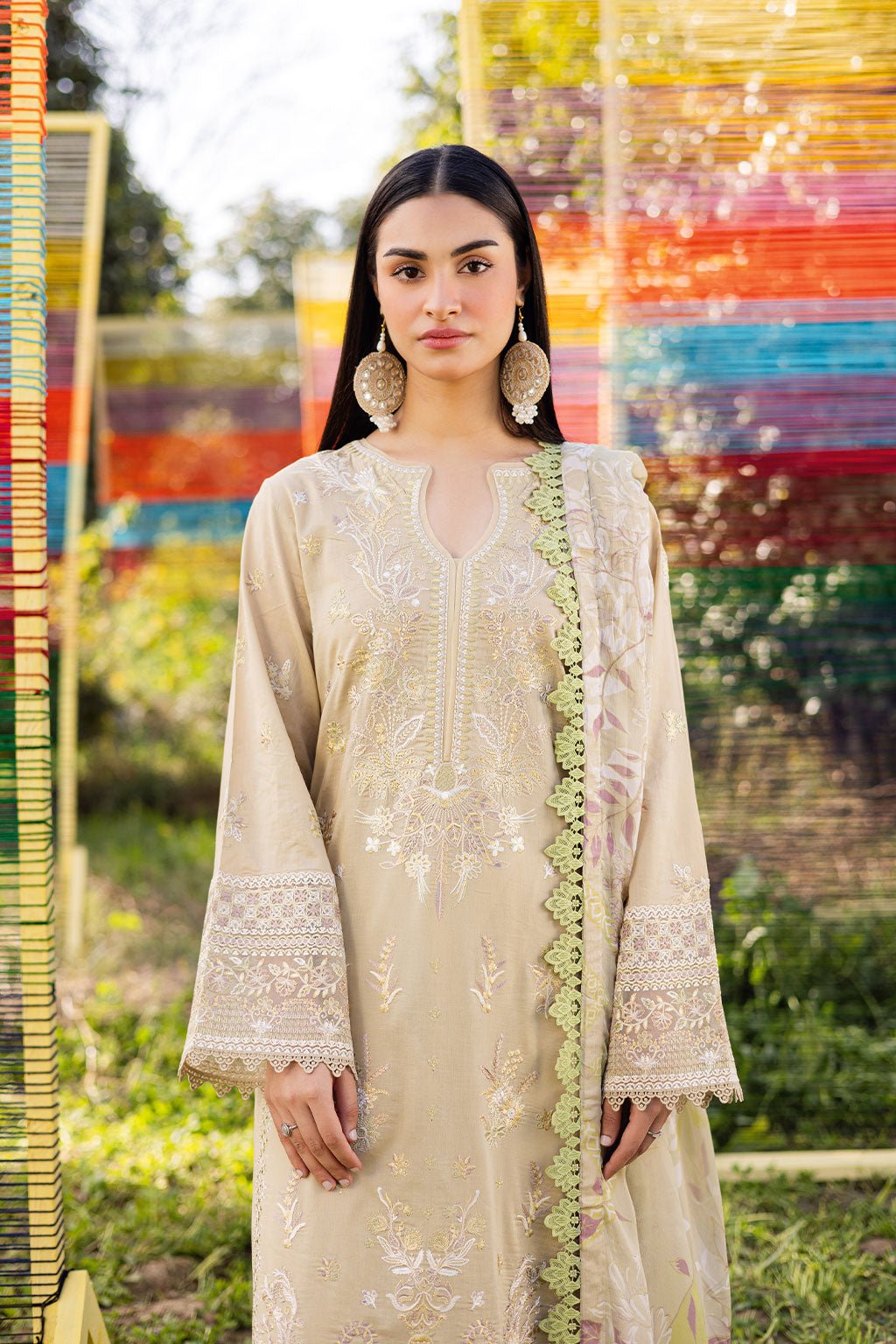 Ramsha | Riwayat Lawn Collection | Y-1210-Brand:Ramsha-Type:Ladies Clothes-Pale Yellow-Lawn-House of Maryam- Buy in UK, USA