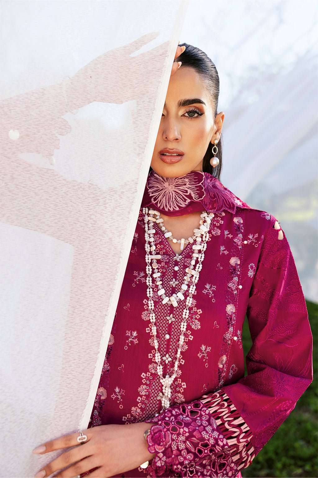 Ramsha | Riwayat Lawn Collection | Y-1301-Brand:Ramsha-Type:Ladies Clothes-Magenta-Lawn-House of Maryam- Buy in UK, USA
