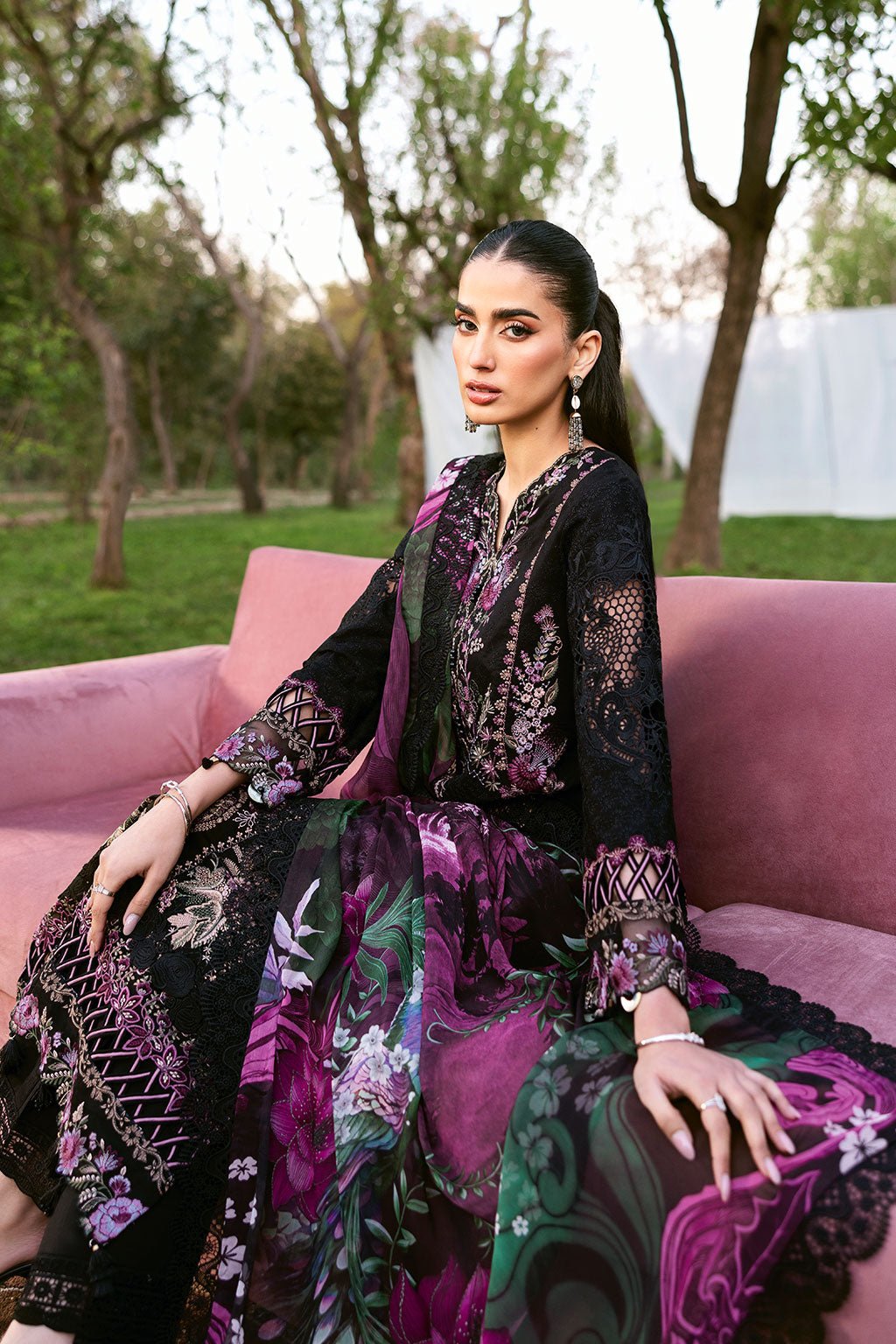 Ramsha | Riwayat Lawn Collection | Y-1302-Brand:Ramsha-Type:Ladies Clothes-Black-Lawn-House of Maryam- Buy in UK, USA