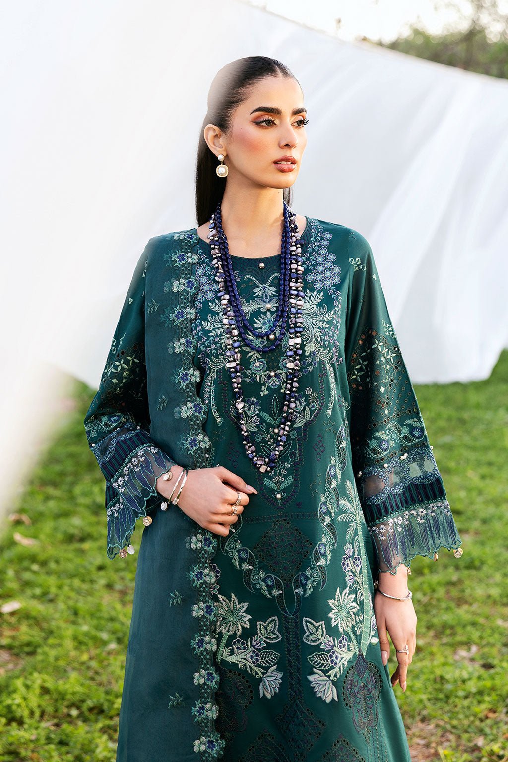 Ramsha | Riwayat Lawn Collection | Y-1304-Brand:Ramsha-Type:Ladies Clothes-Teal Green-Lawn-House of Maryam- Buy in UK, USA