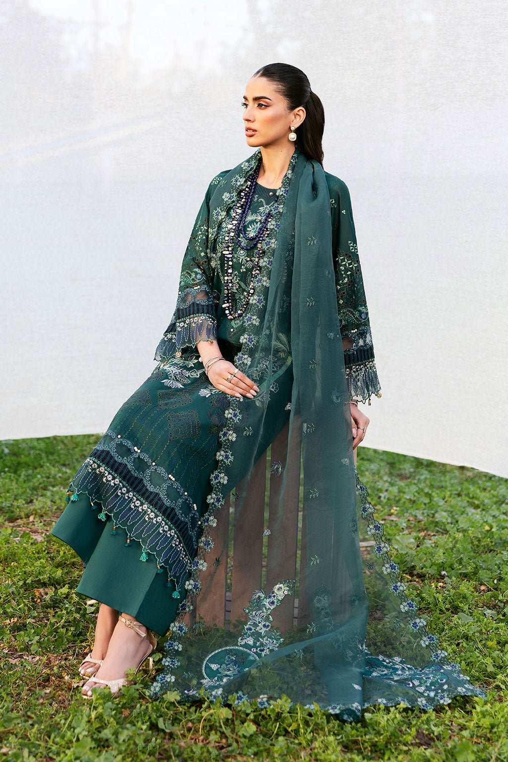 Ramsha | Riwayat Lawn Collection | Y-1304-Brand:Ramsha-Type:Ladies Clothes-Teal Green-Lawn-House of Maryam- Buy in UK, USA