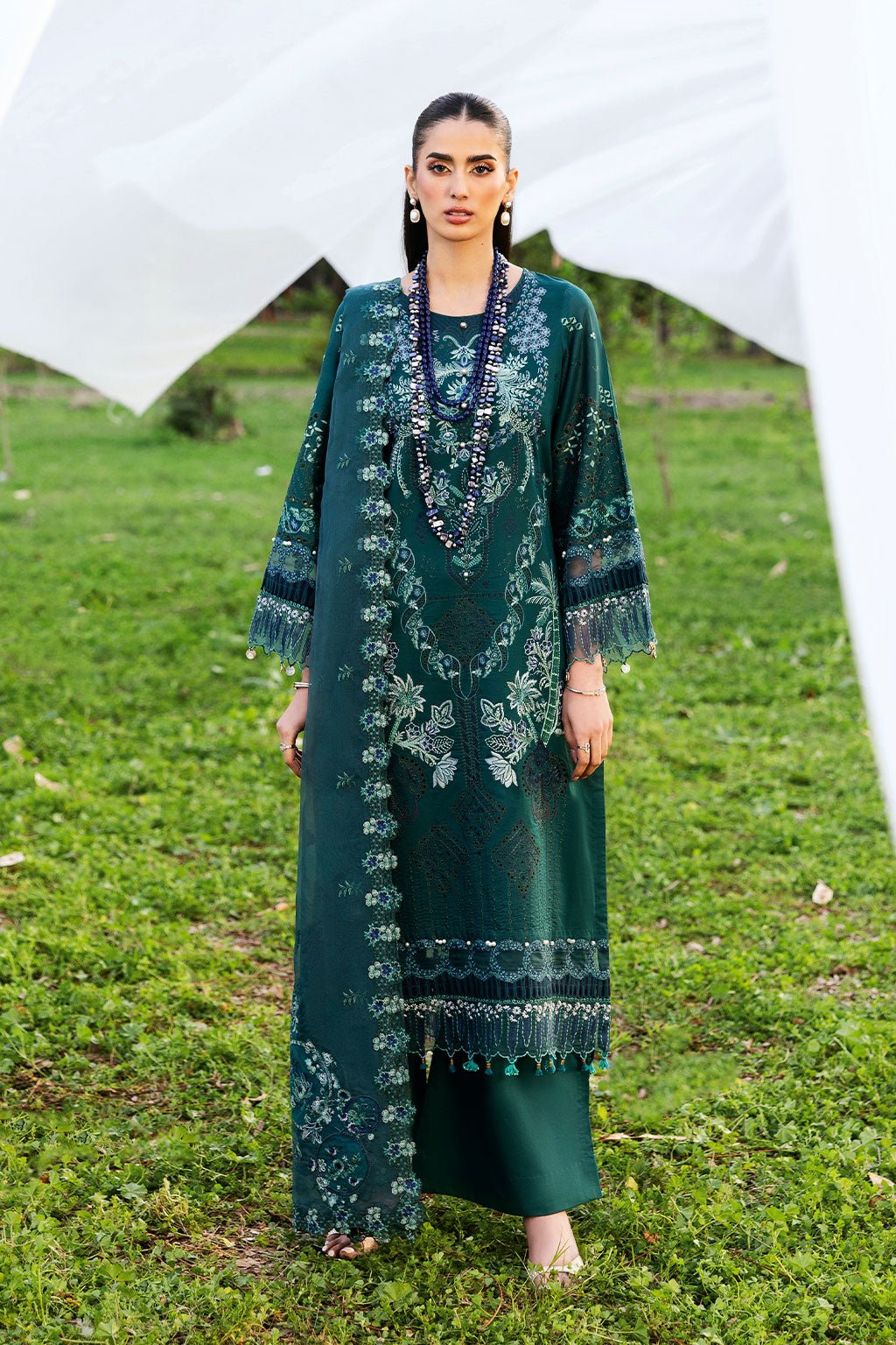Ramsha | Riwayat Lawn Collection | Y-1304-Brand:Ramsha-Type:Ladies Clothes-Teal Green-Lawn-House of Maryam- Buy in UK, USA