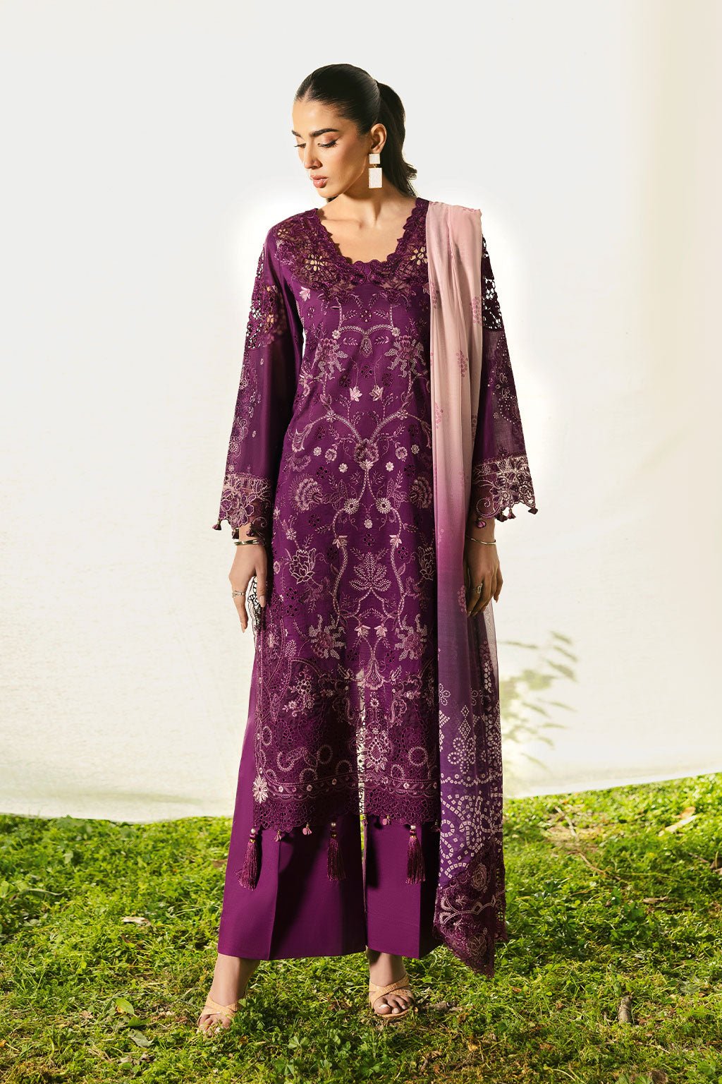 Ramsha | Riwayat Lawn Collection | Y-1305-Brand:Ramsha-Type:Ladies Clothes-Magenta-Lawn-House of Maryam- Buy in UK, USA