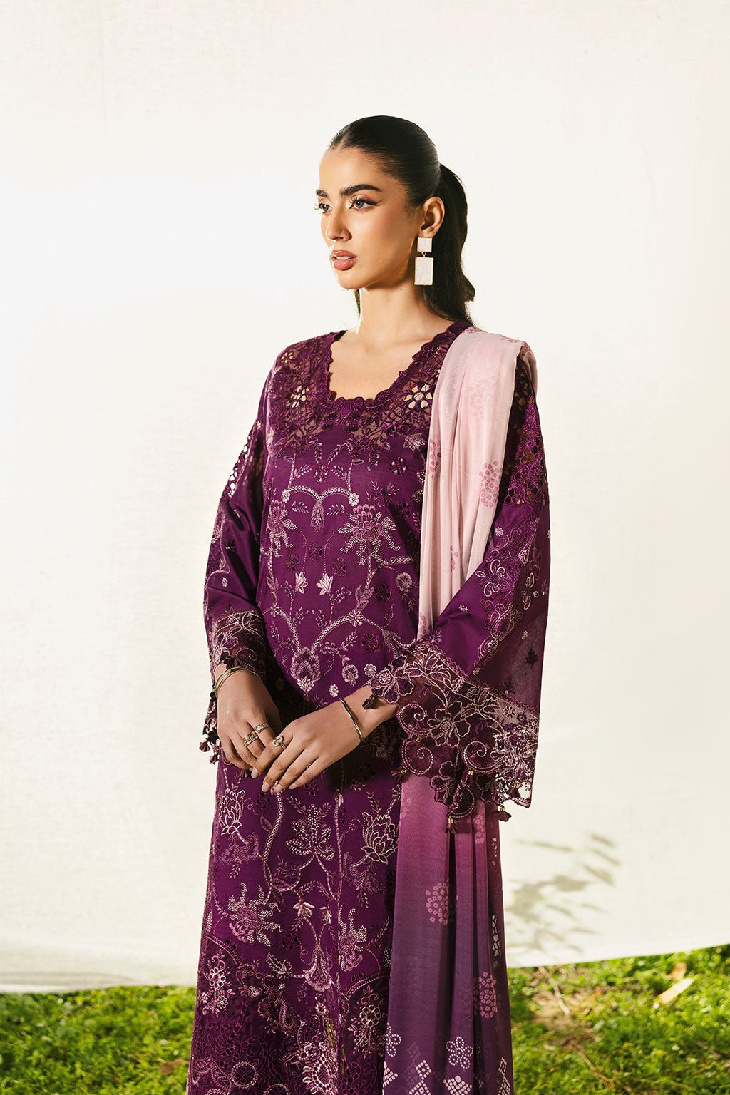 Ramsha | Riwayat Lawn Collection | Y-1305-Brand:Ramsha-Type:Ladies Clothes-Magenta-Lawn-House of Maryam- Buy in UK, USA