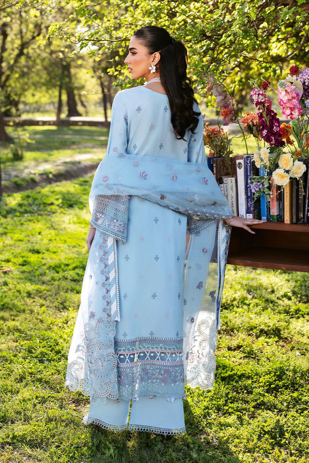 Ramsha | Riwayat Lawn Collection | Y-1306-Brand:Ramsha-Type:Ladies Clothes-Light Blue-Lawn-House of Maryam- Buy in UK, USA