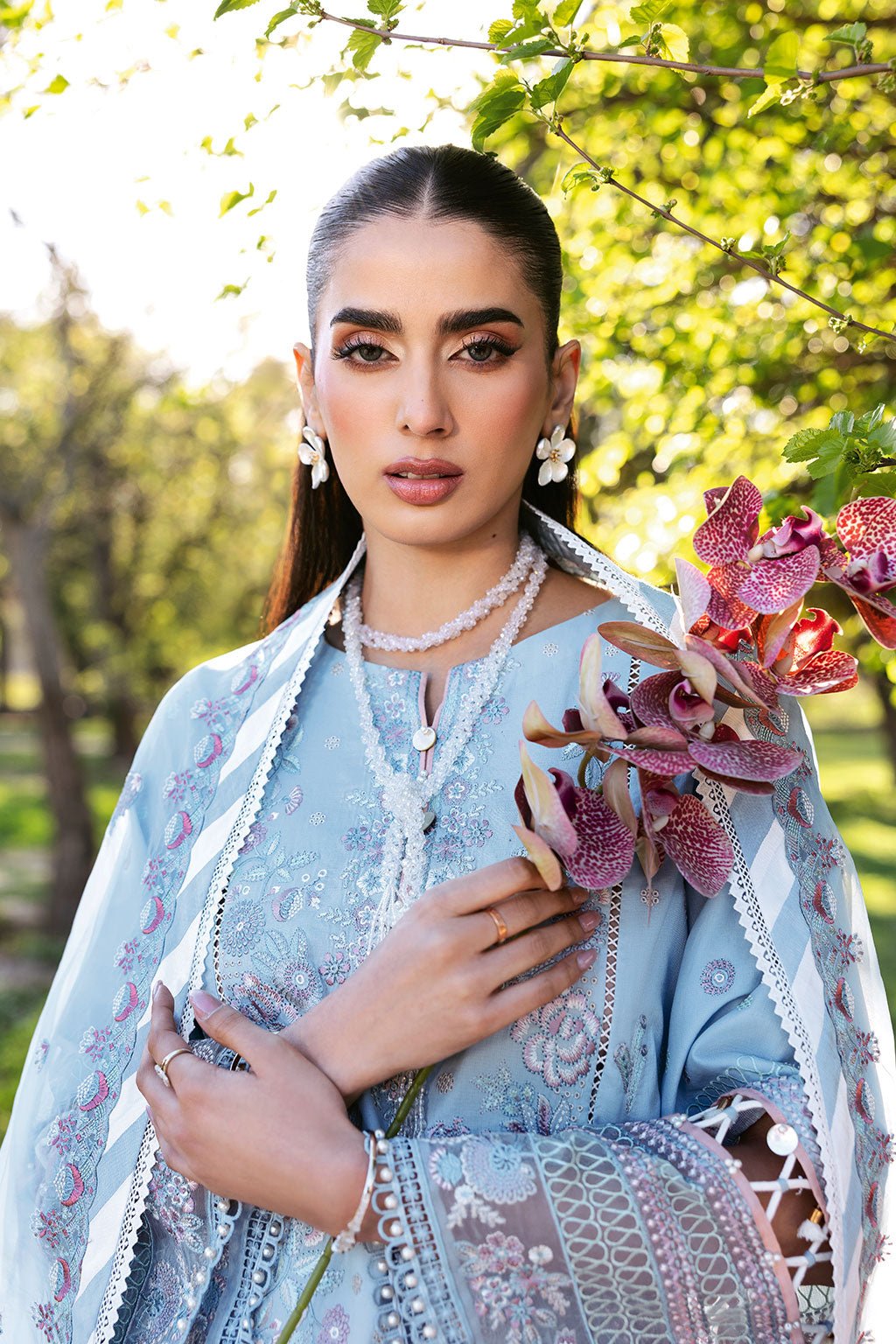 Ramsha | Riwayat Lawn Collection | Y-1306-Brand:Ramsha-Type:Ladies Clothes-Light Blue-Lawn-House of Maryam- Buy in UK, USA