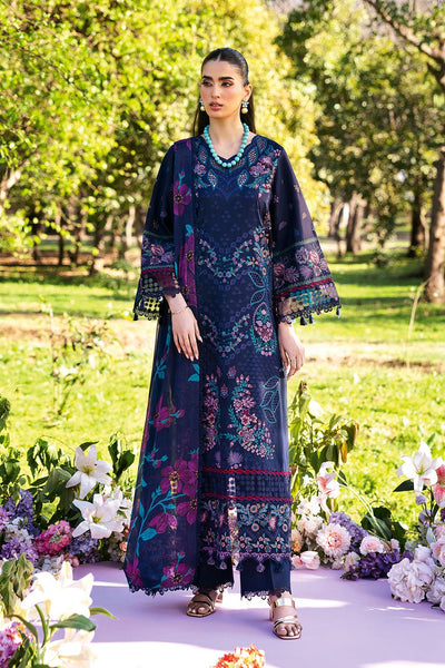 Ramsha | Riwayat Lawn Collection | Y-1307-Brand:Ramsha-Type:Ladies Clothes-Navy Blue-Lawn-House of Maryam- Buy in UK, USA