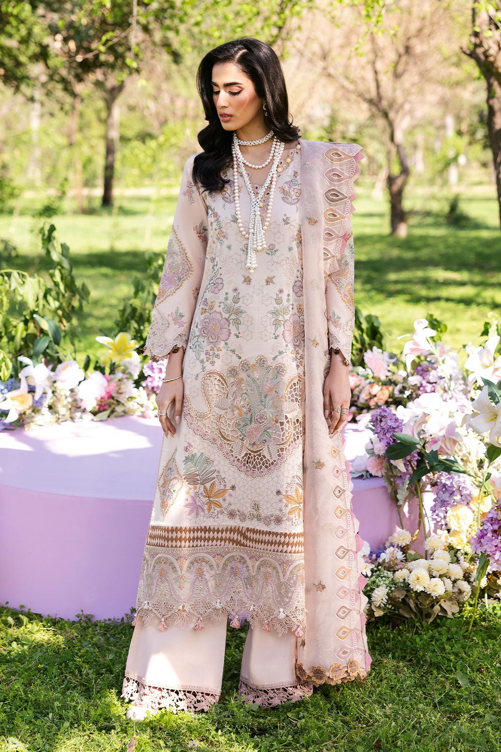 Ramsha | Riwayat Lawn Collection | Y-1308-Brand:Ramsha-Type:Ladies Clothes-Ivory-Lawn-House of Maryam- Buy in UK, USA