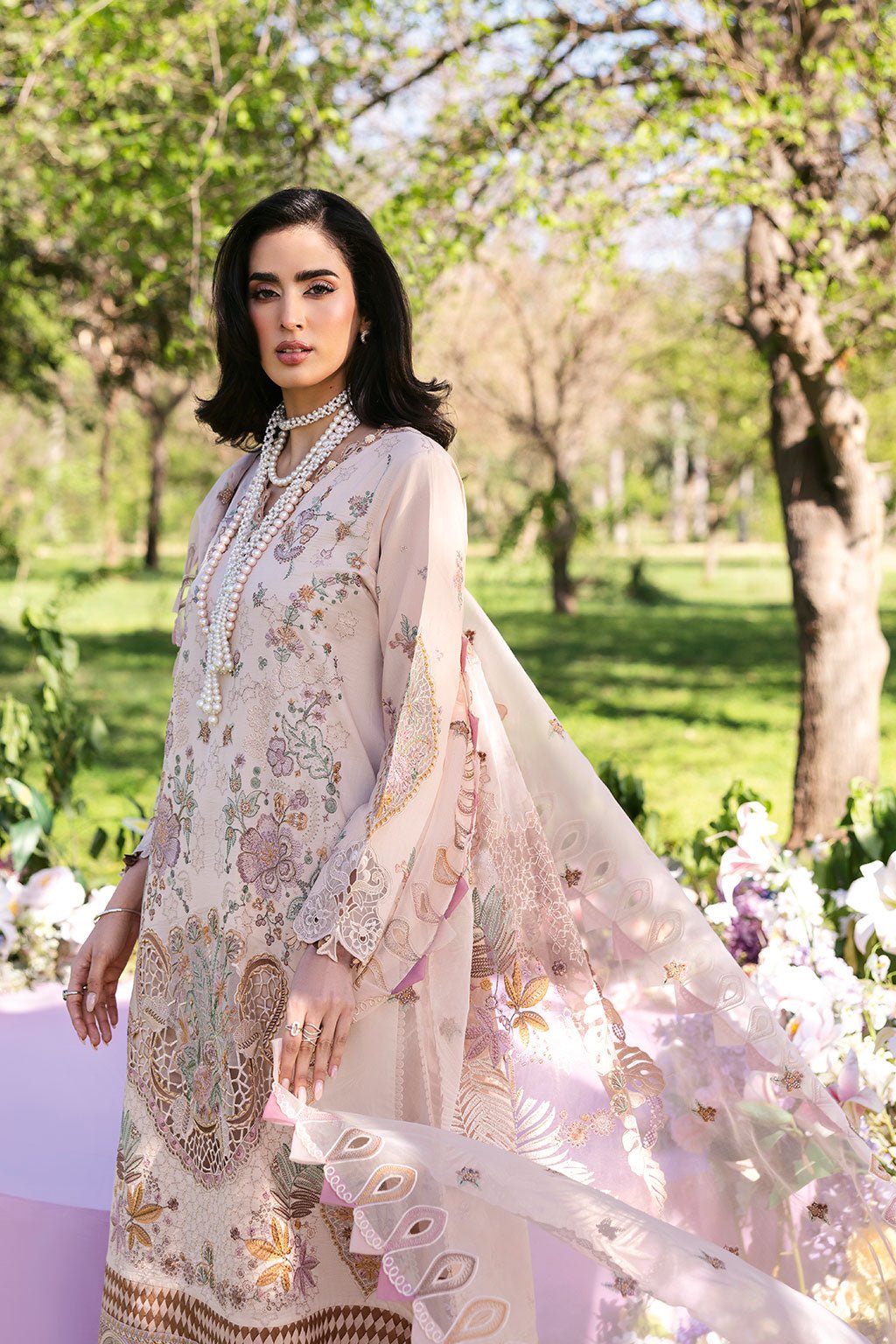 Ramsha | Riwayat Lawn Collection | Y-1308-Brand:Ramsha-Type:Ladies Clothes-Ivory-Lawn-House of Maryam- Buy in UK, USA