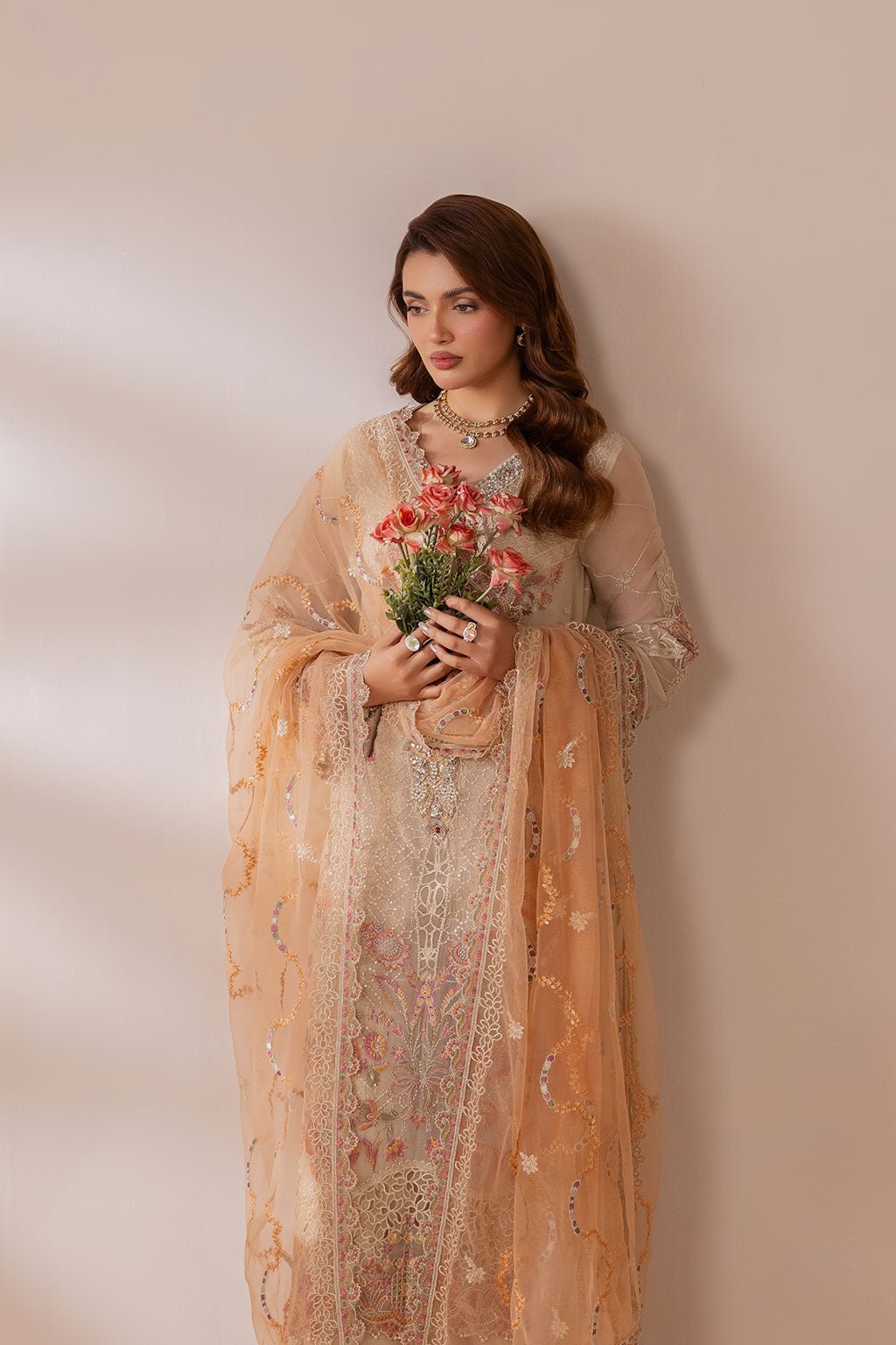 Ramsha | Satrangi 26 | ST-102-Brand:Ramsha-Type:Ladies Clothes-Pale Yellow-Chiffon-House of Maryam- Buy in UK, USA