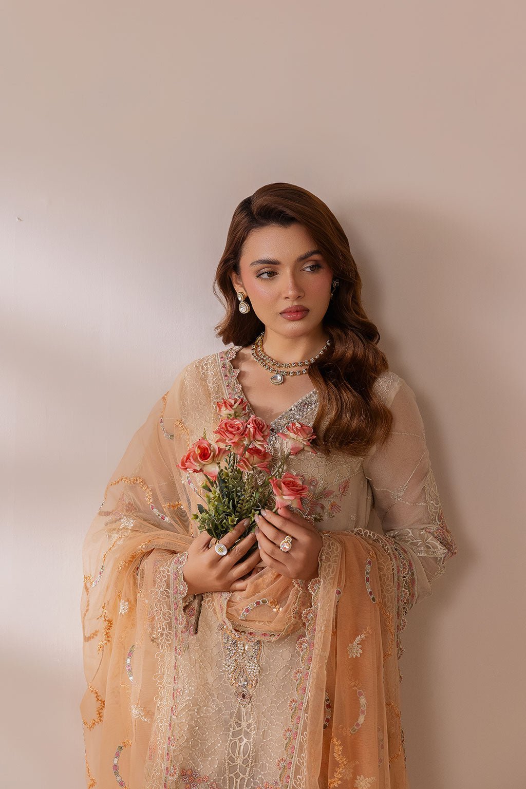 Ramsha | Satrangi 26 | ST-102-Brand:Ramsha-Type:Ladies Clothes-Pale Yellow-Chiffon-House of Maryam- Buy in UK, USA