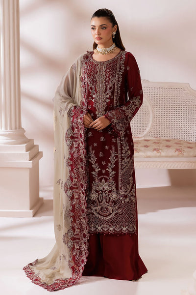 Ramsha | Satrangi 26 | ST-103-Brand:Ramsha-Type:Ladies Clothes-Maroon-Chiffon-House of Maryam- Buy in UK, USA
