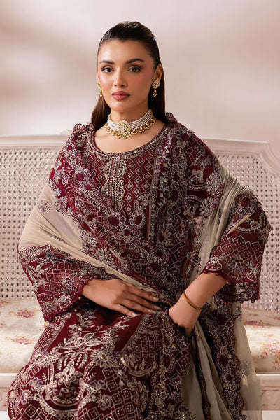 Ramsha | Satrangi 26 | ST-103-Brand:Ramsha-Type:Ladies Clothes-Maroon-Chiffon-House of Maryam- Buy in UK, USA