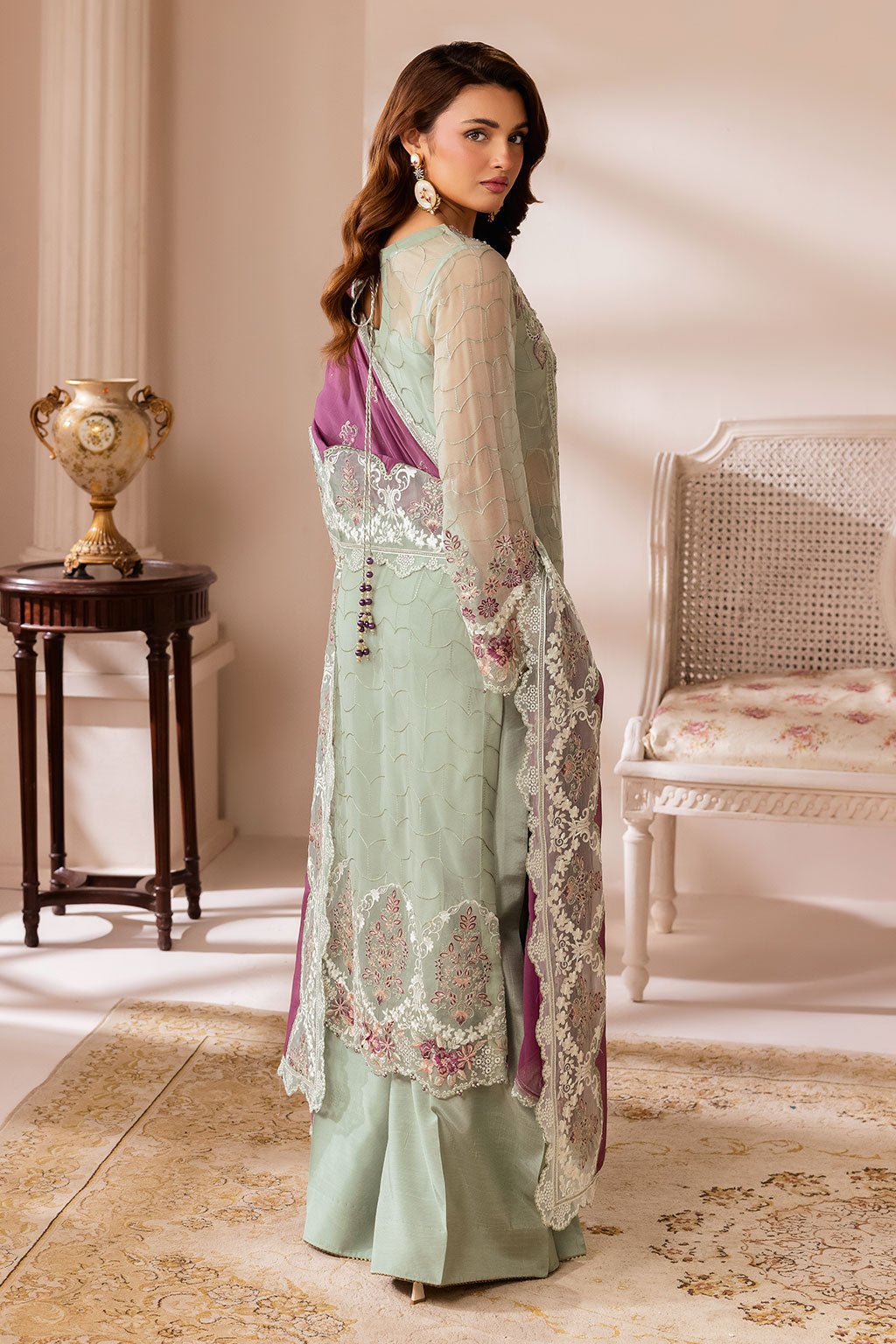 Ramsha | Satrangi 26 | ST-104-Brand:Ramsha-Type:Ladies Clothes-Mint Green-Chiffon-House of Maryam- Buy in UK, USA