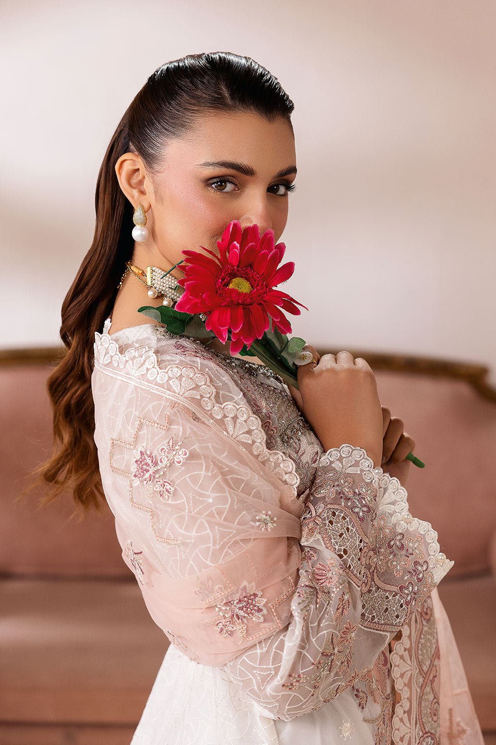Ramsha | Satrangi 26 | ST-106-Brand:Ramsha-Type:Ladies Clothes-White-Chiffon-House of Maryam- Buy in UK, USA