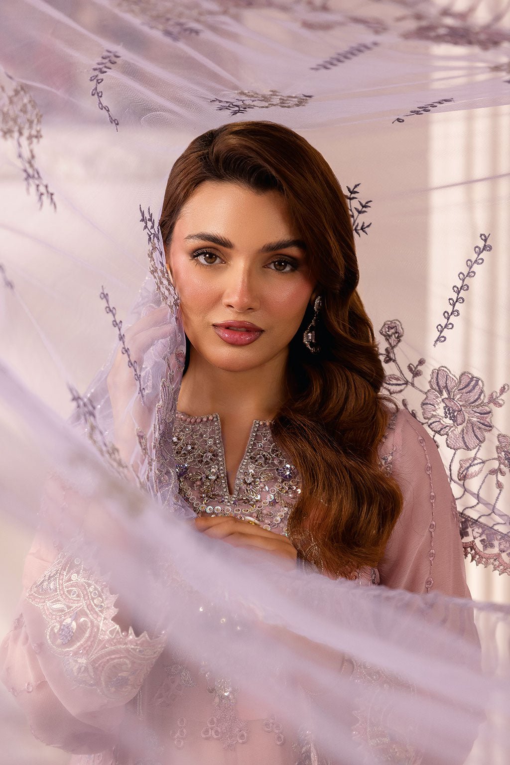 Ramsha | Satrangi 26 | ST-108-Brand:Ramsha-Type:Ladies Clothes-Lilac-Chiffon-House of Maryam- Buy in UK, USA
