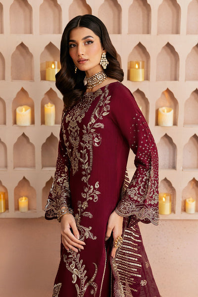 Ramsha | Shehnai Formals | SS-102-Brand:Ramsha-Type:Ladies Clothes-Blood Red-Raw Silk-House of Maryam- Buy in UK, USA