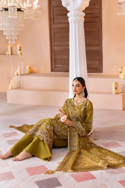 Ramsha | Shehnai Formals | SS-106-Brand:Ramsha-Type:Ladies Clothes-mendhi-Raw Silk-House of Maryam- Buy in UK, USA