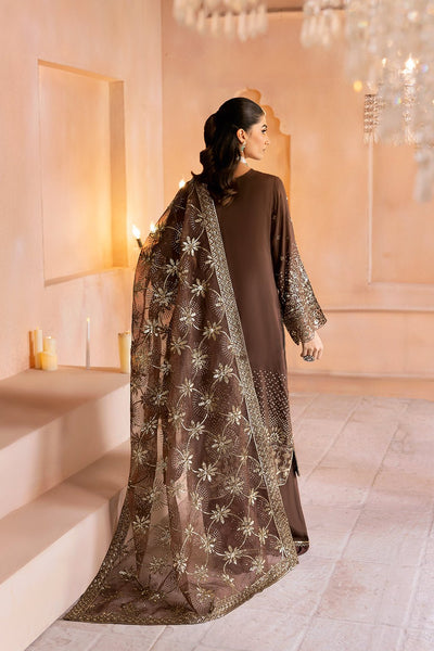 Ramsha | Shehnai Formals | SS-108-Brand:Ramsha-Type:Ladies Clothes-Chocolate Brown-Raw Silk-House of Maryam- Buy in UK, USA