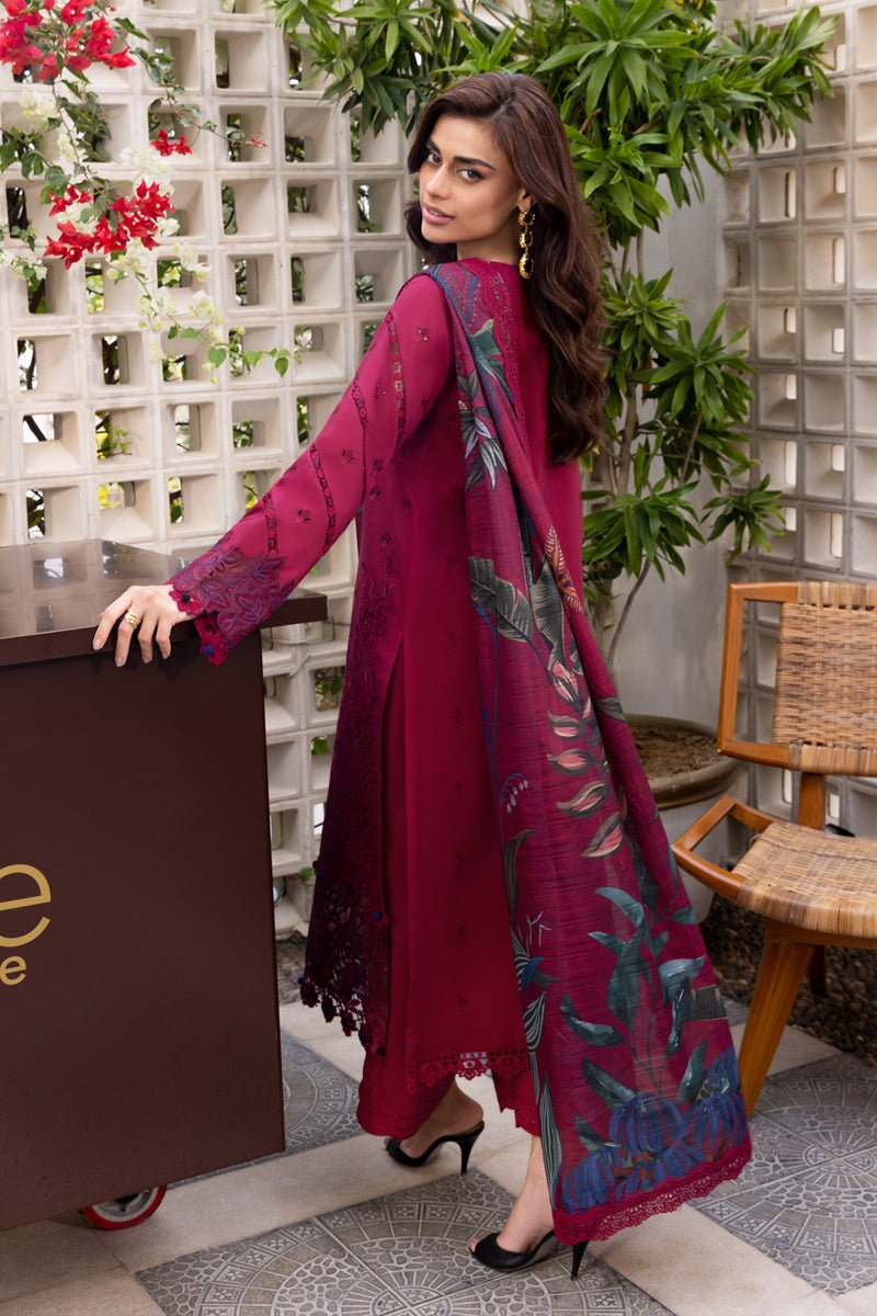 Rangrasiya | Carnation Luxury Festive Edit 25 | Aria-Brand:Rangrasiya-Type:Ladies Clothes-Berry Red-Lawn-House of Maryam- Buy in UK, USA