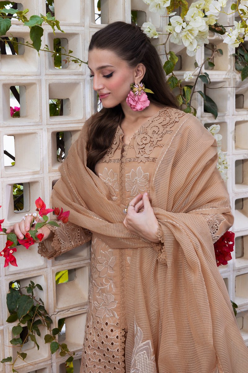 Rangrasiya | Carnation Luxury Festive Edit 25 | Kaia-Brand:Rangrasiya-Type:Ladies Clothes-Beige-Lawn-House of Maryam- Buy in UK, USA