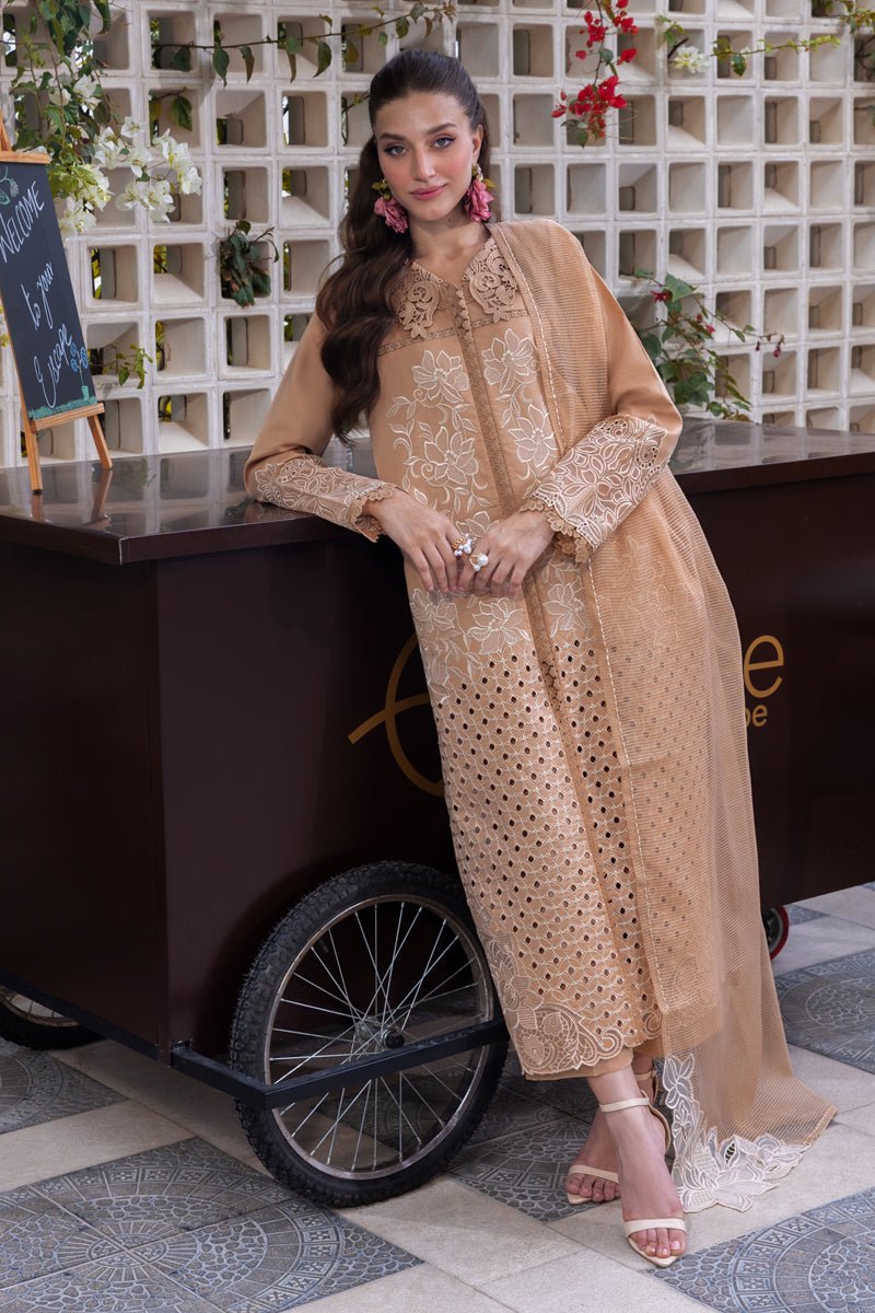 Rangrasiya | Carnation Luxury Festive Edit 25 | Kaia-Brand:Rangrasiya-Type:Ladies Clothes-Beige-Lawn-House of Maryam- Buy in UK, USA