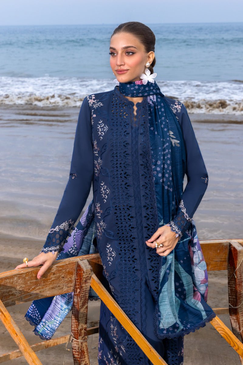 Rangrasiya | Carnation Luxury Festive Edit 25 | Keya-Brand:Rangrasiya-Type:Ladies Clothes-Dark Blue-Lawn-House of Maryam- Buy in UK, USA