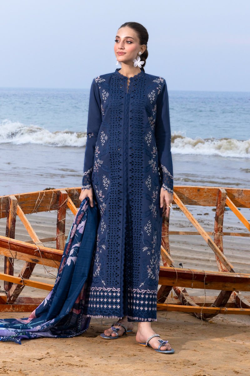 Rangrasiya | Carnation Luxury Festive Edit 25 | Keya-Brand:Rangrasiya-Type:Ladies Clothes-Dark Blue-Lawn-House of Maryam- Buy in UK, USA