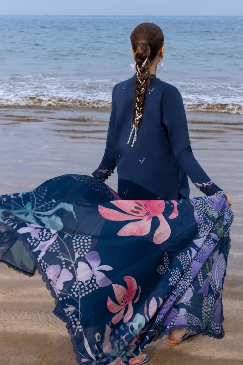 Rangrasiya | Carnation Luxury Festive Edit 25 | Keya-Brand:Rangrasiya-Type:Ladies Clothes-Dark Blue-Lawn-House of Maryam- Buy in UK, USA