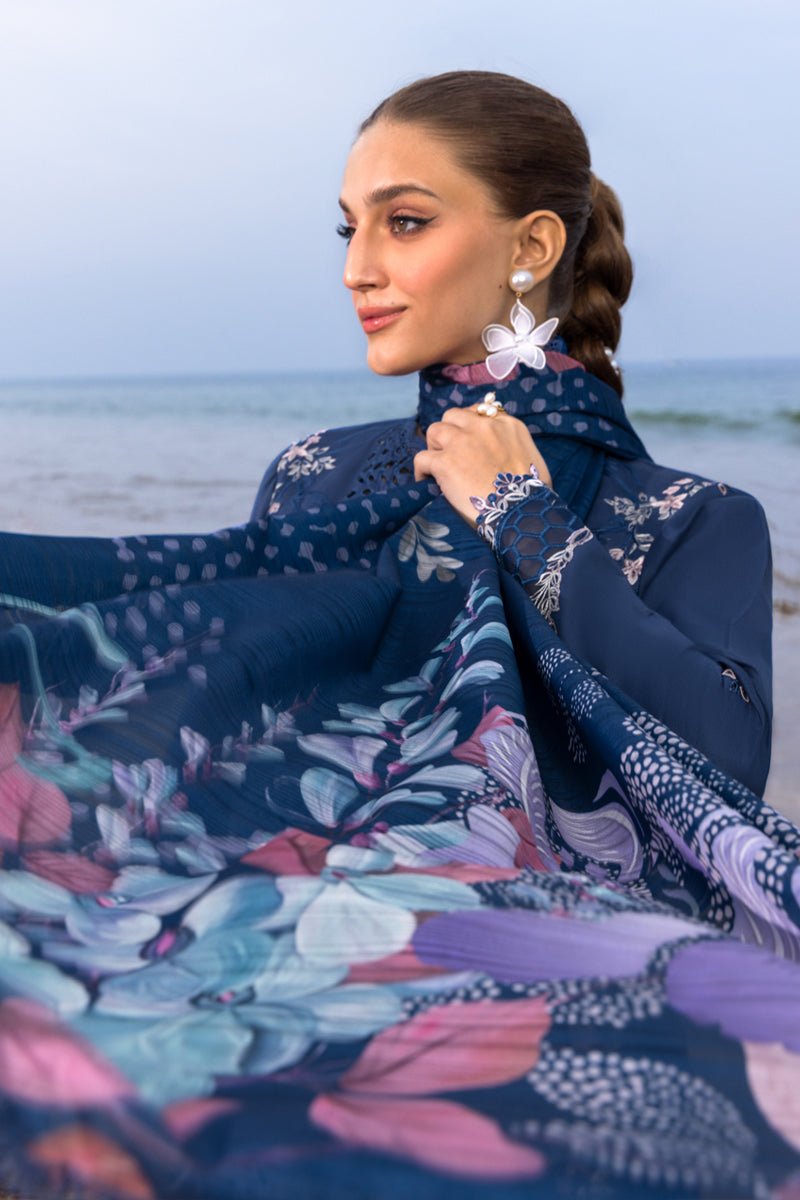Rangrasiya | Carnation Luxury Festive Edit 25 | Keya-Brand:Rangrasiya-Type:Ladies Clothes-Dark Blue-Lawn-House of Maryam- Buy in UK, USA