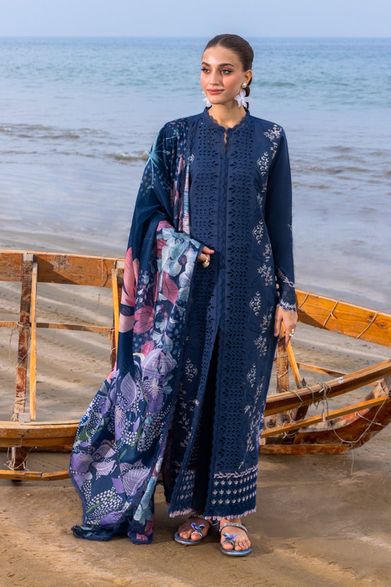 Rangrasiya | Carnation Luxury Festive Edit 25 | Keya-Brand:Rangrasiya-Type:Ladies Clothes-Dark Blue-Lawn-House of Maryam- Buy in UK, USA