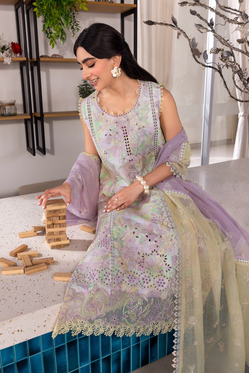 Rangrasiya | Carnation Luxury Festive Edit 25 | Lara-Brand:Rangrasiya-Type:Ladies Clothes-Lilac-Lawn-House of Maryam- Buy in UK, USA
